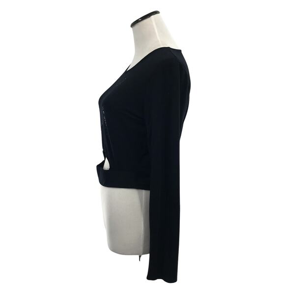 Good hYOUMAn x Cycle Bar Be Different Black Cutout Crop Top - Picture 4 of 9